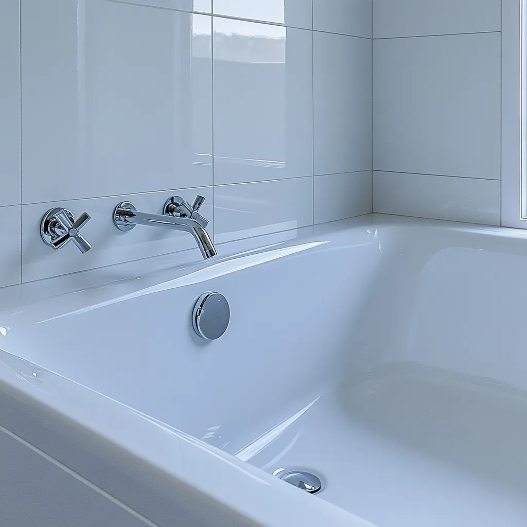 Close up of freshly cleaned bathtub