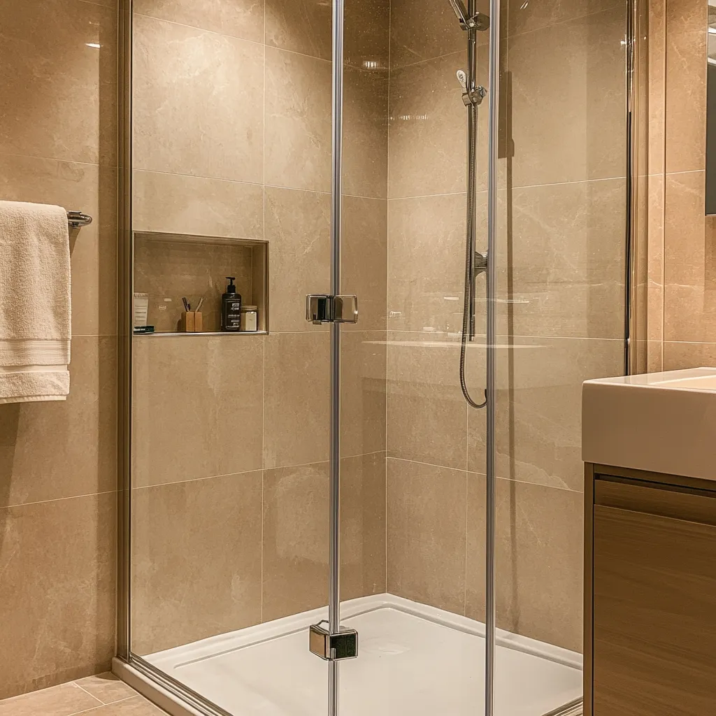 Clean shower enclosure and tray