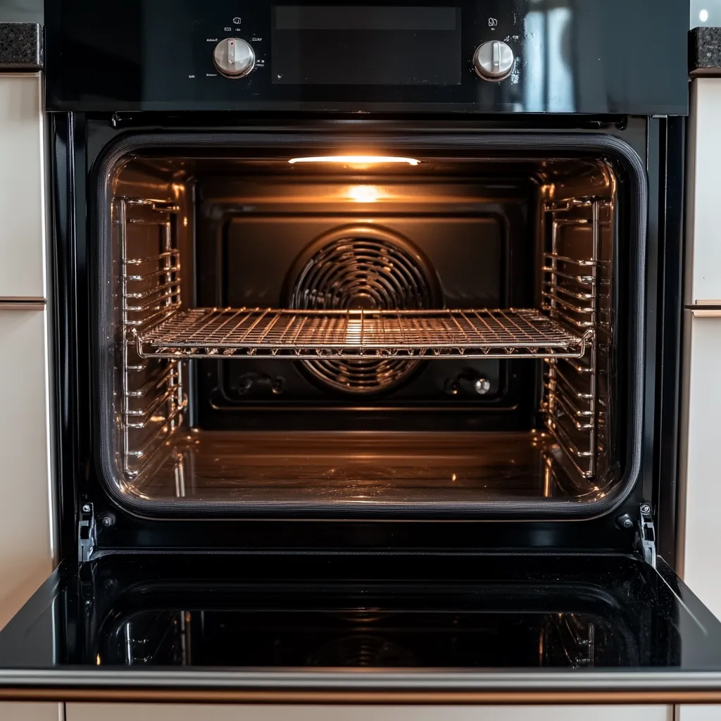Inside of a deep-cleaned oven