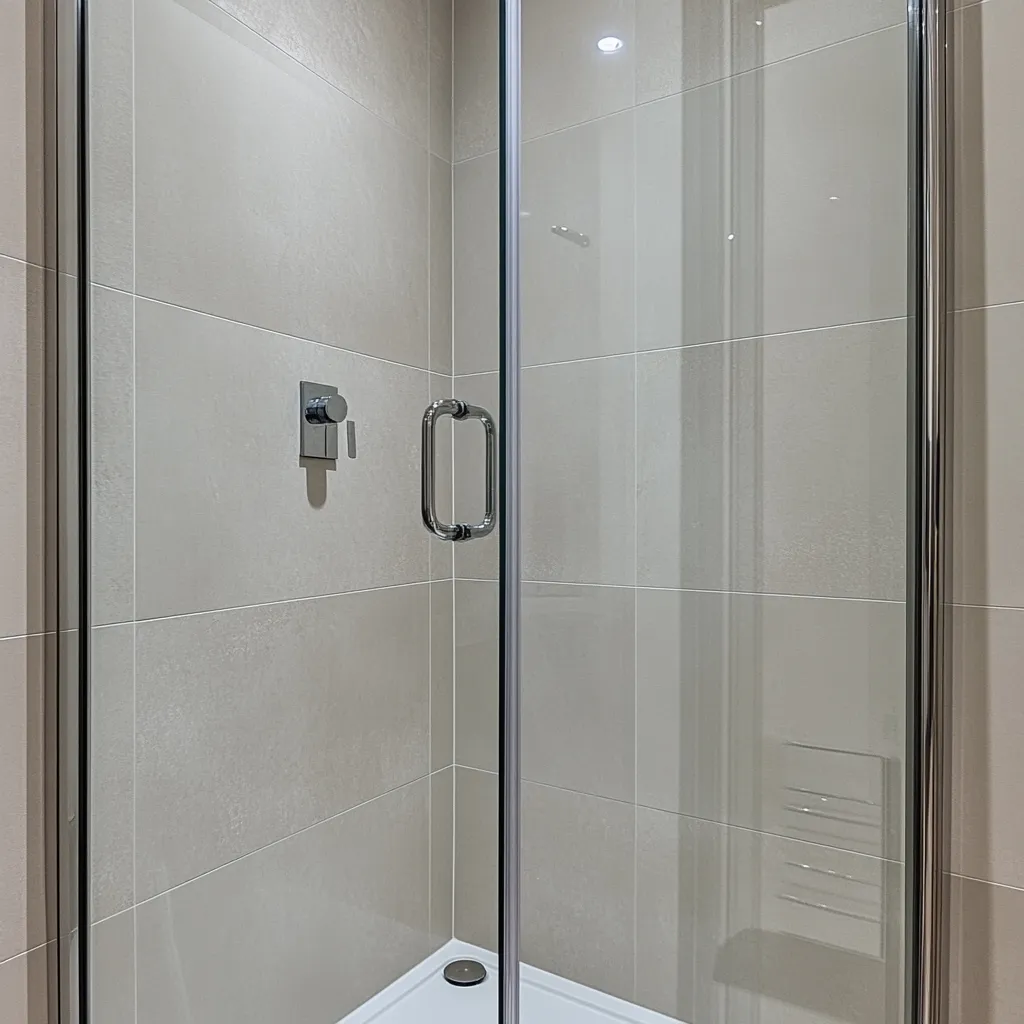Crystal clear glass shower screen